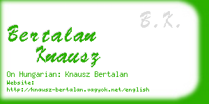 bertalan knausz business card